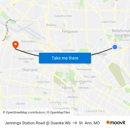 Jennings Station Road @ Duenke Wb to St. Ann, MO map
