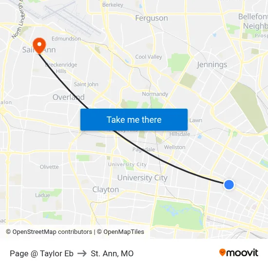 Page @ Taylor Eb to St. Ann, MO map