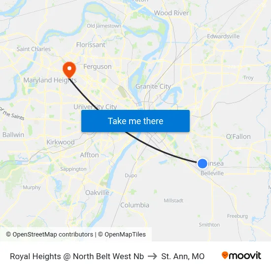 Royal Heights @ North Belt West Nb to St. Ann, MO map