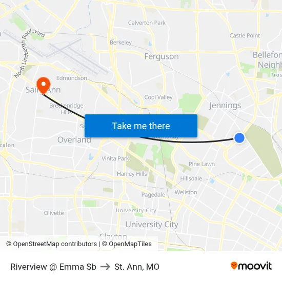 Riverview @ Emma Sb to St. Ann, MO map
