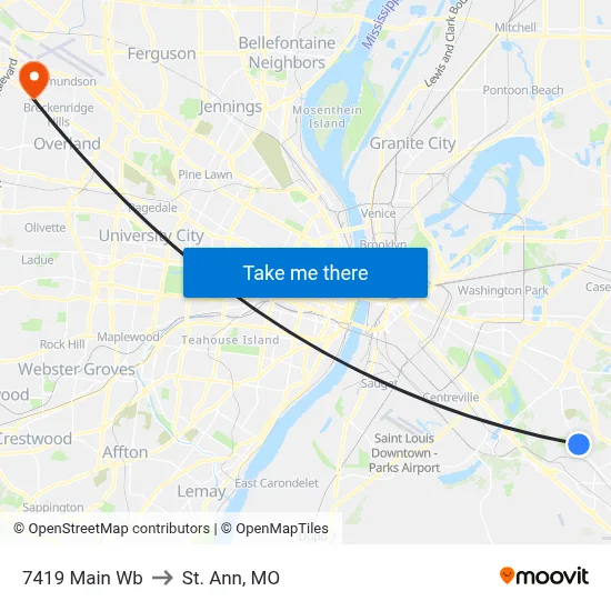 7419 Main Wb to St. Ann, MO map