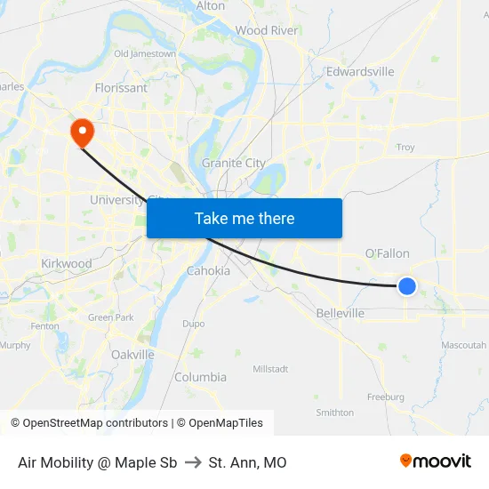 Air Mobility @ Maple Sb to St. Ann, MO map