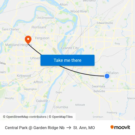 Central Park @ Garden Ridge Nb to St. Ann, MO map