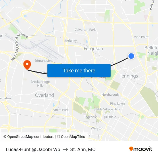 Lucas-Hunt @ Jacobi Wb to St. Ann, MO map