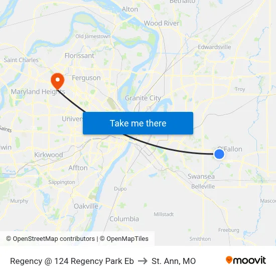 Regency @ 124 Regency Park Eb to St. Ann, MO map