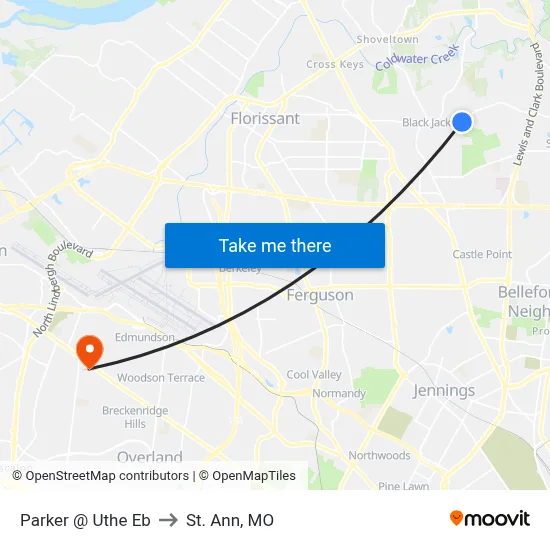 Parker @ Uthe Eb to St. Ann, MO map