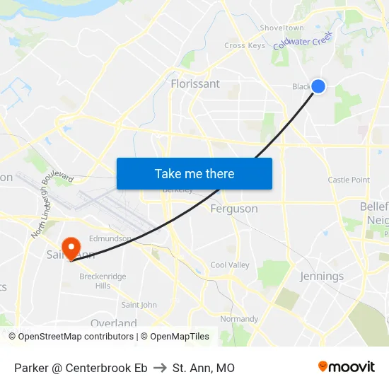 Parker @ Centerbrook Eb to St. Ann, MO map