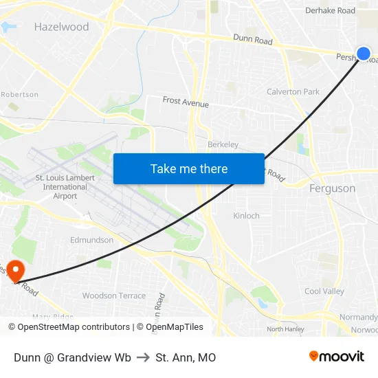 Dunn @ Grandview Wb to St. Ann, MO map