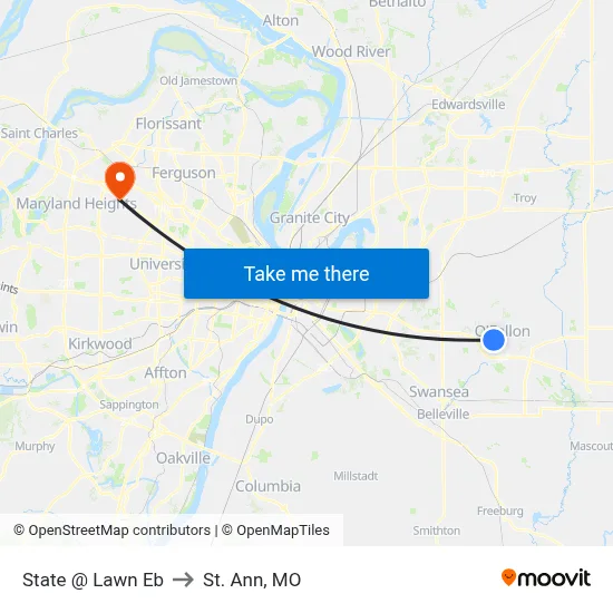 State @ Lawn Eb to St. Ann, MO map