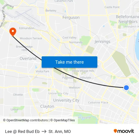 Lee @ Red Bud Eb to St. Ann, MO map