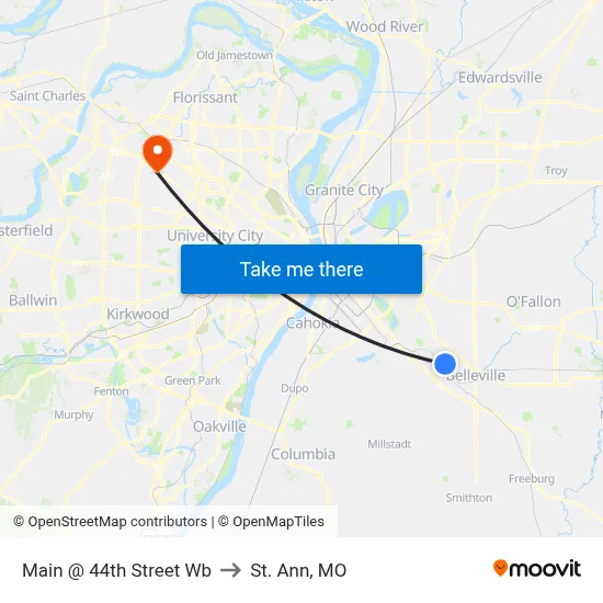 Main @ 44th Street Wb to St. Ann, MO map