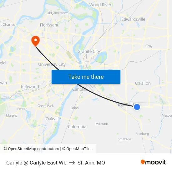 Carlyle @ Carlyle East Wb to St. Ann, MO map