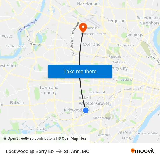 Lockwood @ Berry Eb to St. Ann, MO map