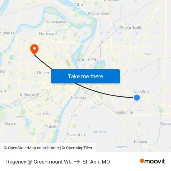 Regency @ Greenmount Wb to St. Ann, MO map