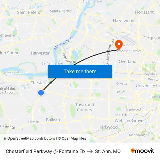 Chesterfield Parkway @ Fontaine Eb to St. Ann, MO map
