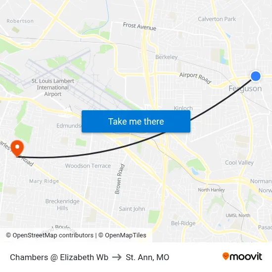 Chambers @ Elizabeth Wb to St. Ann, MO map