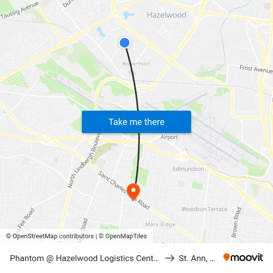Phantom @ Hazelwood Logistics Center Nb to St. Ann, MO map