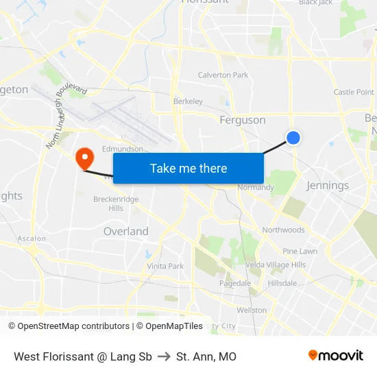 West Florissant @ Lang Sb to St. Ann, MO map