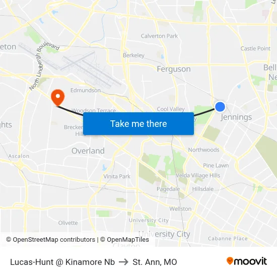 Lucas-Hunt @ Kinamore Nb to St. Ann, MO map