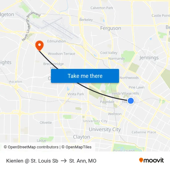 Kienlen @ St. Louis Sb to St. Ann, MO map