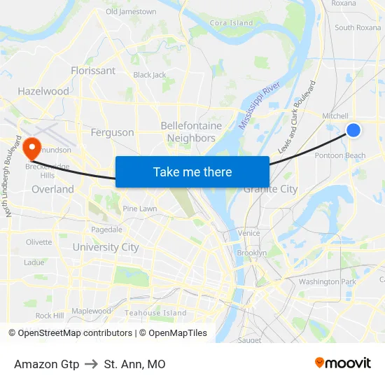 Amazon Gtp to St. Ann, MO map