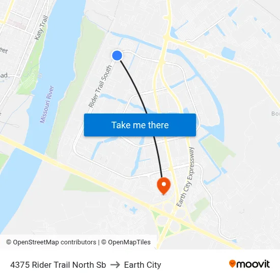 4375 Rider Trail North Sb to Earth City map
