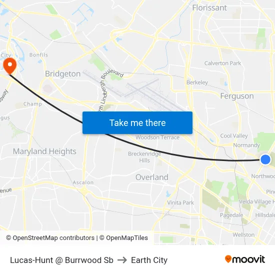 Lucas-Hunt @ Burrwood Sb to Earth City map