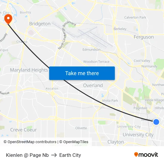 Kienlen @ Page Nb to Earth City map