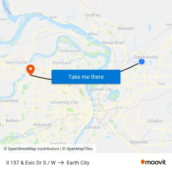 Il 157 & Esic Dr S / W to Earth City map