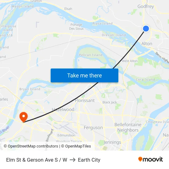 Elm St & Gerson Ave S / W to Earth City map