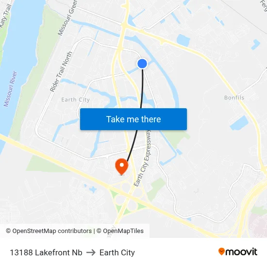 13188 Lakefront Nb to Earth City map