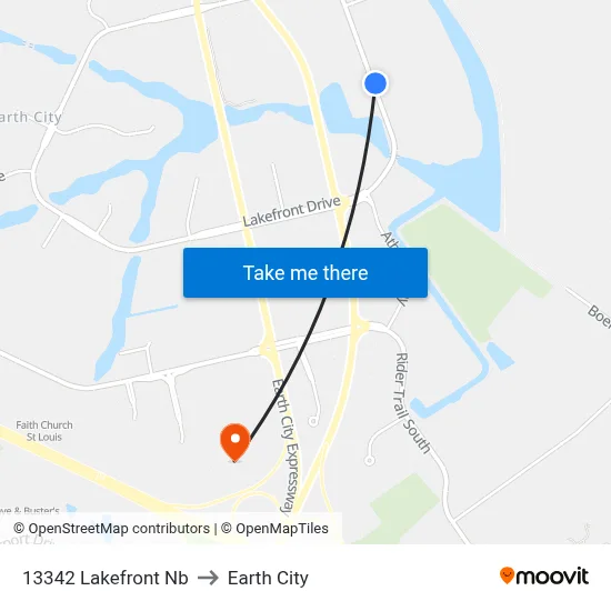 13342 Lakefront Nb to Earth City map