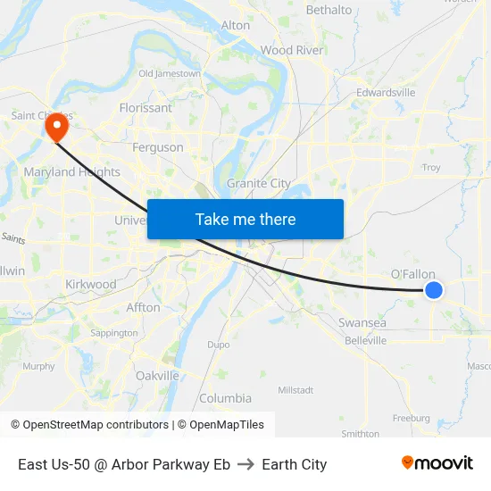 East Us-50 @ Arbor Parkway Eb to Earth City map