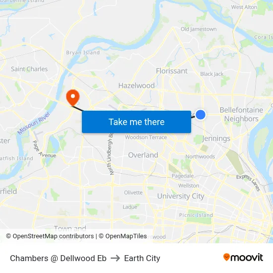 Chambers @ Dellwood Eb to Earth City map