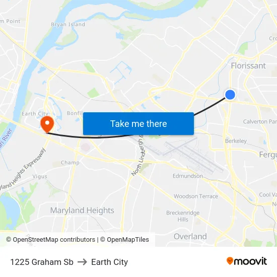 1225 Graham Sb to Earth City map