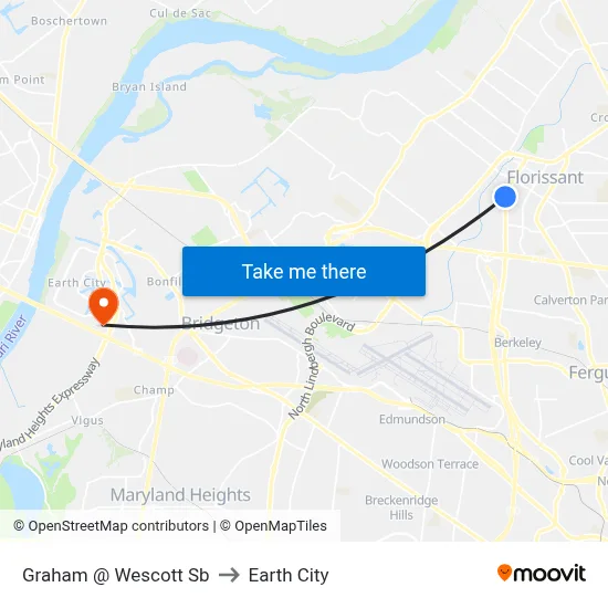 Graham @ Wescott Sb to Earth City map