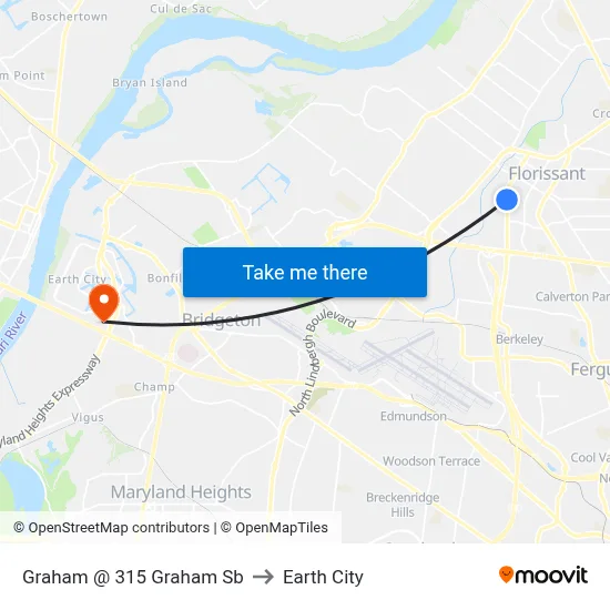 Graham @ 315 Graham Sb to Earth City map
