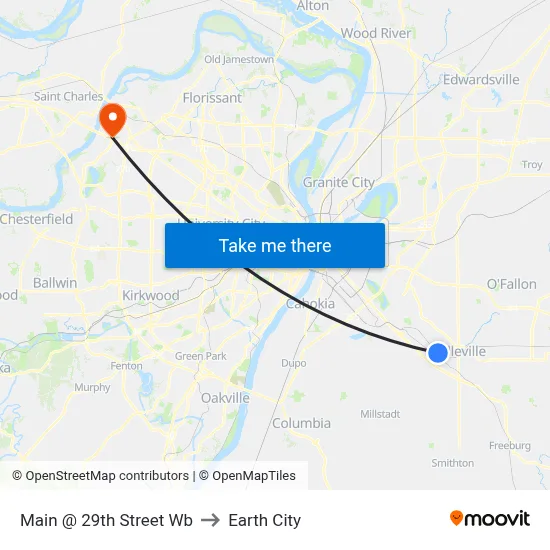 Main @ 29th Street Wb to Earth City map