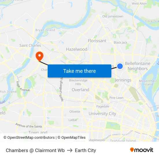 Chambers @ Clairmont Wb to Earth City map