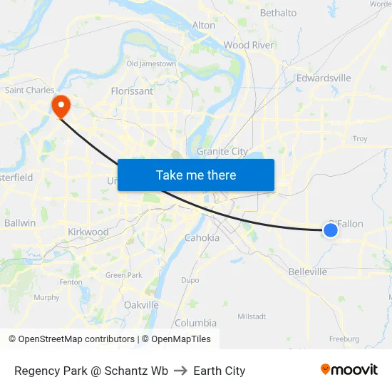 Regency Park @ Schantz Wb to Earth City map