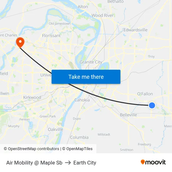 Air Mobility @ Maple Sb to Earth City map