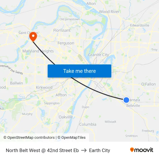 North Belt West @ 42nd Street Eb to Earth City map