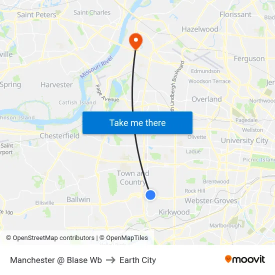 Manchester @ Blase Wb to Earth City map