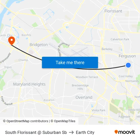 South Florissant @ Suburban Sb to Earth City map