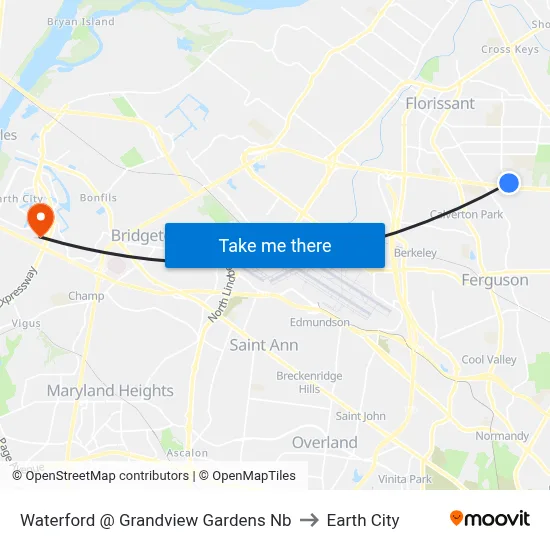 Waterford @ Grandview Gardens Nb to Earth City map