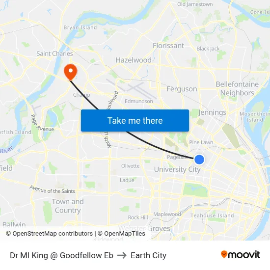 Dr Ml King @ Goodfellow Eb to Earth City map