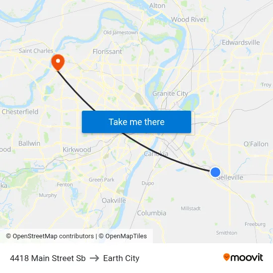 4418 Main Street Sb to Earth City map