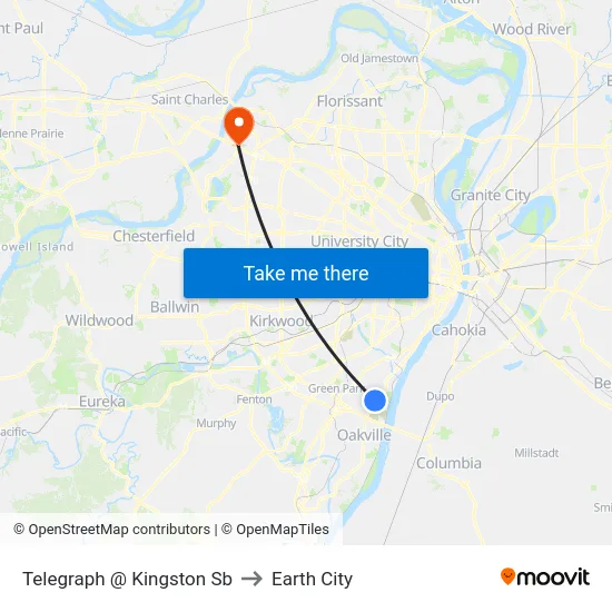 Telegraph @ Kingston Sb to Earth City map