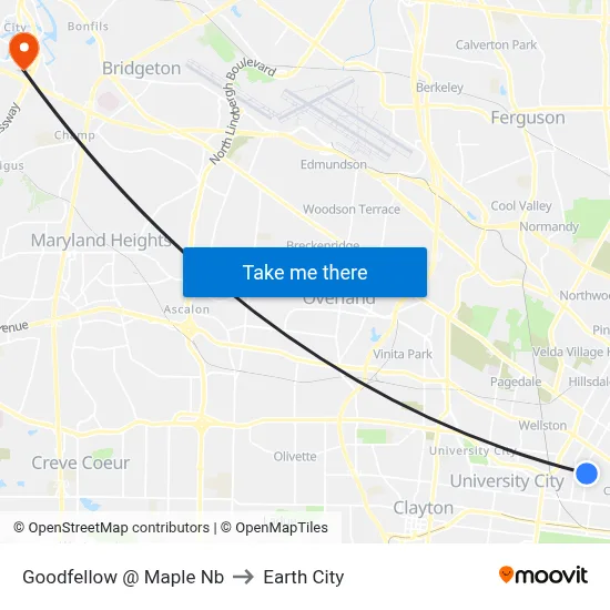 Goodfellow @ Maple Nb to Earth City map