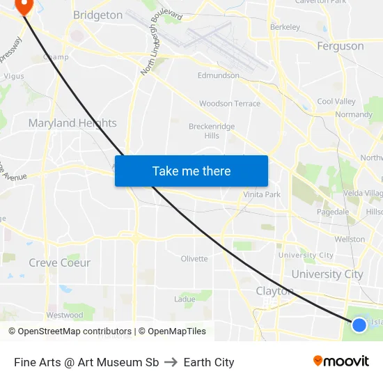 Fine Arts @ Art Museum Sb to Earth City map